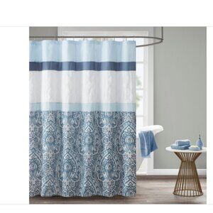 510 Design Shawnee Embroidered Shower Curtain, 72" X 72" - Blue